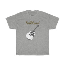 Load image into Gallery viewer, Unisex Heavy Cotton Tee - &#39;FolkHead&#39; for folk music lovers
