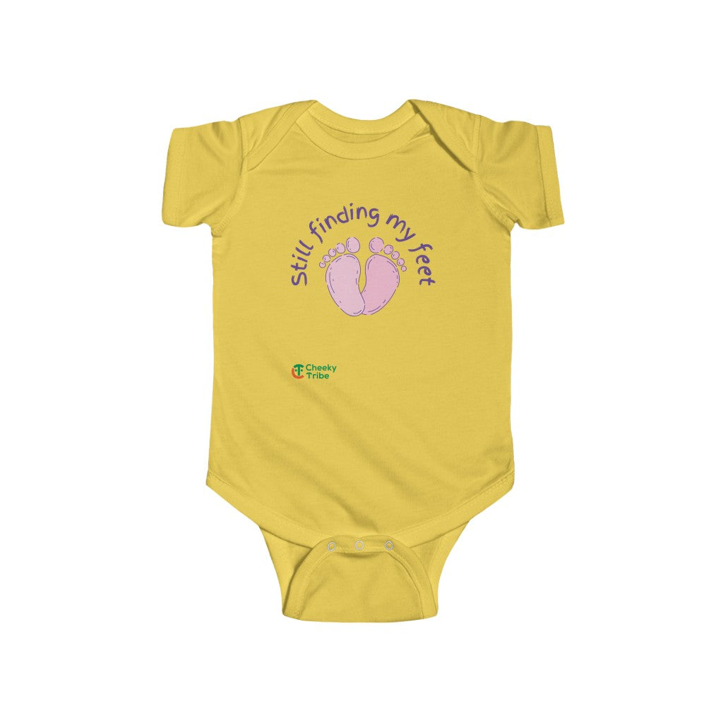 Infant Fine Jersey Bodysuit - Still Finding My Feet (*Baby feet artwork)